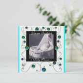 EXTRAVAGANTE WIRBEL BABY SHOWER MONOGRAM, Fotovorl Einladung (Stehend Vorderseite)
