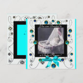 EXTRAVAGANTE WIRBEL BABY SHOWER MONOGRAM, Fotovorl Einladung (Vorne/Hinten)