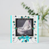 EXTRAVAGANTE WIRBEL BABY SHOWER MONOGRAM, Fotovorl Einladung (Stehend Vorderseite)
