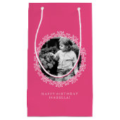 Extravagante Wirbel mit Hot Pink Foto Kleine Geschenktüte (Vorderseite)
