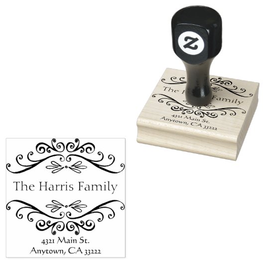 Extravagante Wirbel Personalisiert Gummistempel (Stempel)