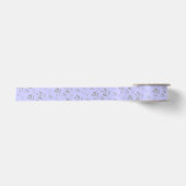 Extravagante Wirble Blume Muster auf Periwinkle Satinband (Vorderseite)