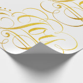 Extravagante Wirble Freude Gold Weihnachtskalligra Geschenkpapier (Ecke)