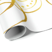 Extravagante Wirble Freude Gold Weihnachtskalligra Geschenkpapier (Rolleneckpunkt)