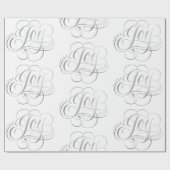 Extravagante Wirble Freude Silver Foil Calligraphi Geschenkpapier (Flach)