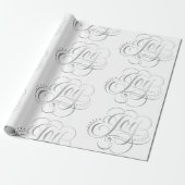 Extravagante Wirble Freude Silver Foil Calligraphi Geschenkpapier (Ungerollt)
