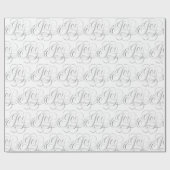 Extravagante Wirble Freude Silver Foil Kalligrafie Geschenkpapier (Flach)