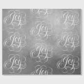 Extravagante Wirble Freude Silver Foil Lettering K Geschenkpapier (Flach)