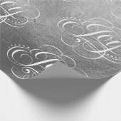 Extravagante Wirble Freude Silver Foil Lettering K Geschenkpapier (Ecke)