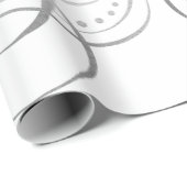 Extravagante Wirble Freude Silver Weihnachtskallig Geschenkpapier (Rolleneckpunkt)