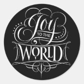 Extravagante Wirble Freude Weihnachtskalligrafie L Runder Aufkleber (Vorderseite)