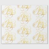 Extravagante Wirble Joy Gold Calligraphy Lettering Geschenkpapier (Flach)