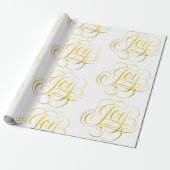 Extravagante Wirble Joy Gold Calligraphy Lettering Geschenkpapier (Ungerollt)