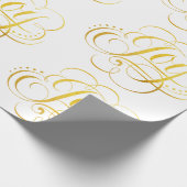 Extravagante Wirble Joy Gold Calligraphy Lettering Geschenkpapier (Ecke)