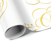 Extravagante Wirble Joy Gold Calligraphy Lettering Geschenkpapier (Rolleneckpunkt)