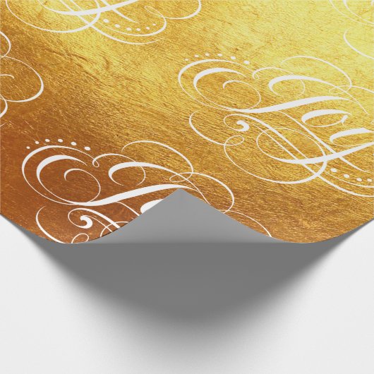 Extravagante Wirble Joy-Gold-Foil-Briefe Kalligraf Geschenkpapier (Ecke)