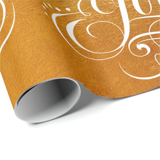 Extravagante Wirble Joy-Gold-Foil-Briefe Kalligraf Geschenkpapier (Rolleneckpunkt)