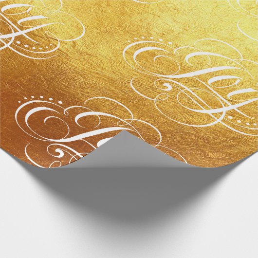 Extravagante Wirble Joy-Gold-Foil-Briefe Kalligraf Geschenkpapier (Ecke)