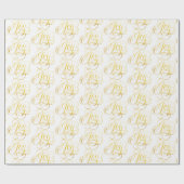 Extravagante Wirble Joy Gold Weihnachtskalligraphi Geschenkpapier (Flach)