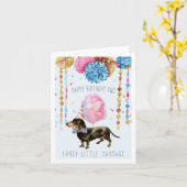 Extravagante Wurst | Niedliche Dackel Geburtskarte Karte (Gelbe Blume)