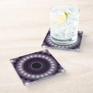 Extravagante, zarte Schwarz-Weiß-Rundstrecke Glasuntersetzer