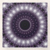 Extravagante, zarte Schwarz-Weiß-Rundstrecke Glasuntersetzer (Vorderseite)