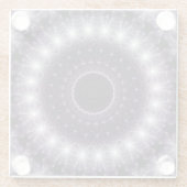 Extravagante, zarte Schwarz-Weiß-Rundstrecke Glasuntersetzer (Rückseite)