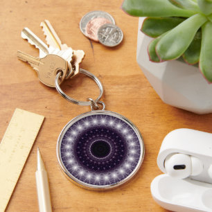 Extravagante, zarte Schwarz-Weiß-Rundstrecke Schlüsselanhänger