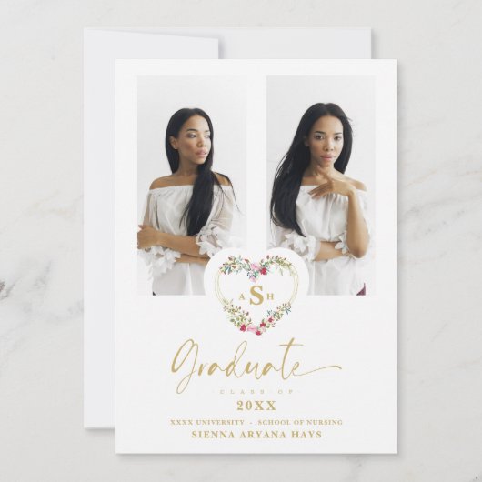 Extravaganter Abschluss Romantisches Blumenherz 2  (Vorderseite)