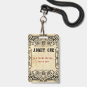 Extravaganter altmodischer Karten-Zeitplan Ausweis (Vorderseite mit Lanyard)