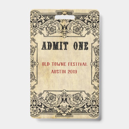 Extravaganter altmodischer Karten-Zeitplan Ausweis (Vorderseite)