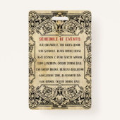 Extravaganter altmodischer Karten-Zeitplan Ausweis (Rückseite)