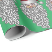Extravaganter Bart Santa Geschenkpapier (Rolleneckpunkt)