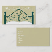 Extravaganter Bettrahmen grafisch mit Kissen Visitenkarte (Vorne/Hinten)