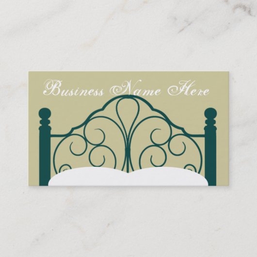 Extravaganter Bettrahmen grafisch mit Kissen Visitenkarte (Vorderseite)