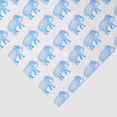 Extravaganter blauer gemusterter Elefant Seidenpapier (Ausschnitt)