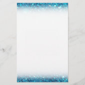 Extravaganter blauer GlitzerShine Briefpapier (Vorderseite)