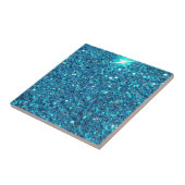 Extravaganter blauer GlitzerShine Fliese (Seite)