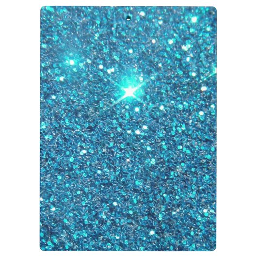Extravaganter blauer GlitzerShine Klemmbrett (Rückseite)