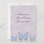 Extravaganter Blauer Morpho-Schmetterling Einladun Einladung (Rückseite)