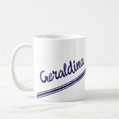 Extravaganter Blauer Name auf Schlichtem Weiß Kaffeetasse (Links)