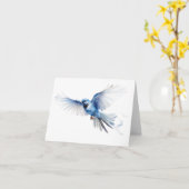 Extravaganter Blauer Vogel-Flug BLANK Karte (Gelbe Blume)