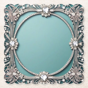 Extravaganter Blue Jewelse Look Paper Untersetzer