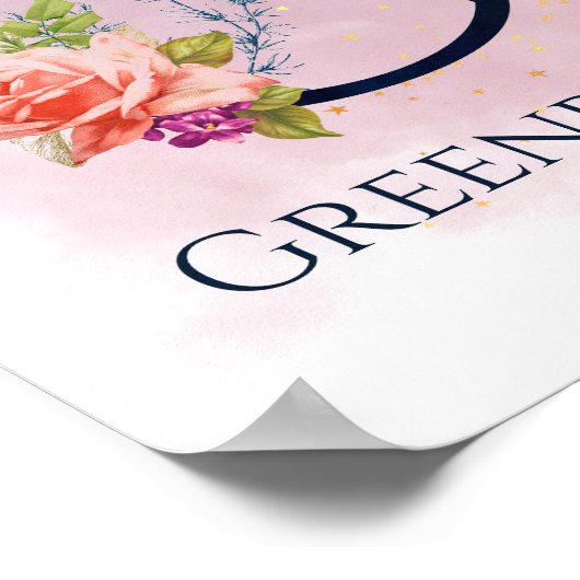 Extravaganter Blumenbuchstabe G - Farbwand Poster (Ecke)