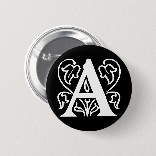 Extravaganter Buchstabe A Button (Vorne & Hinten)
