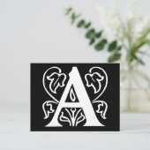 Extravaganter Buchstabe A Postkarte (Stehend Vorderseite)