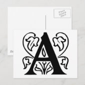 Extravaganter Buchstabe A Postkarte (Vorne/Hinten)