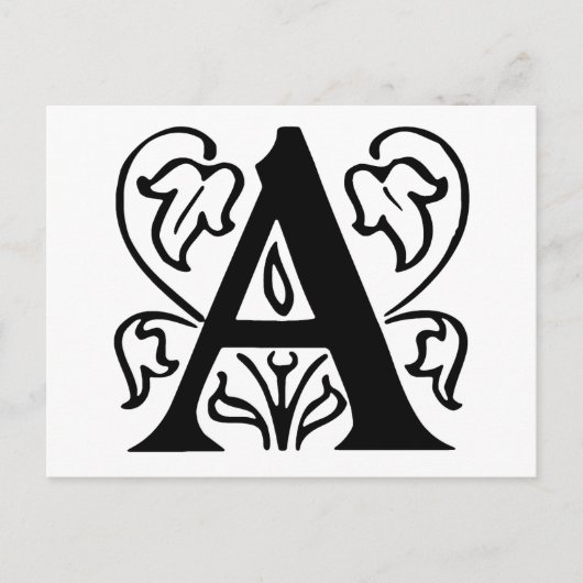 Extravaganter Buchstabe A Postkarte (Vorderseite)