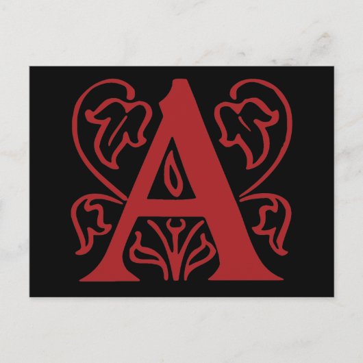 Extravaganter Buchstabe A Postkarte (Vorderseite)