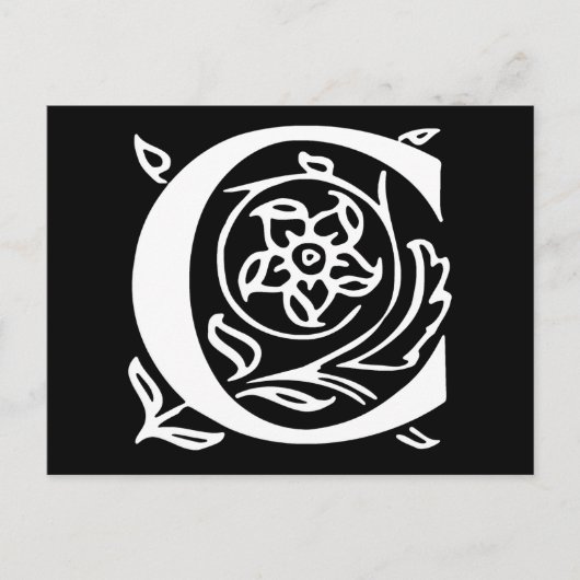 Extravaganter Buchstabe C Postkarte (Vorderseite)